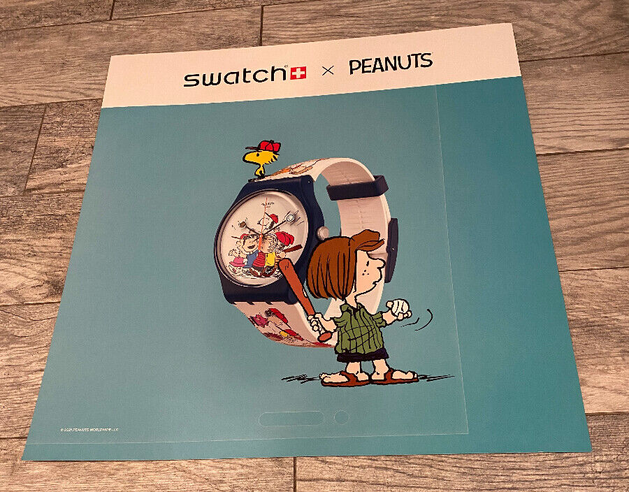 Peanuts Gang Swatch Watch NYC Subway Poster Peppermint Patty and Woodstock
