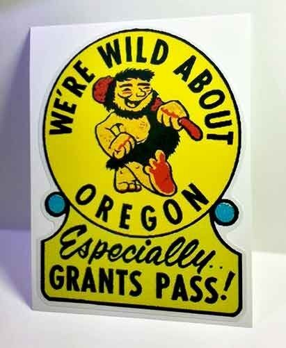 Grant's Pass Oregon Vintage Style Travel Decal / Vinyl Sticker, Luggage Label