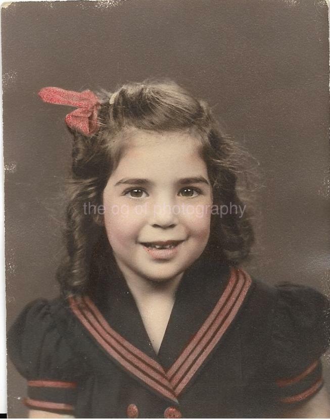 Little Kid FOUND PHOTO Color  Original Portrait VINTAGE Girl 912 3