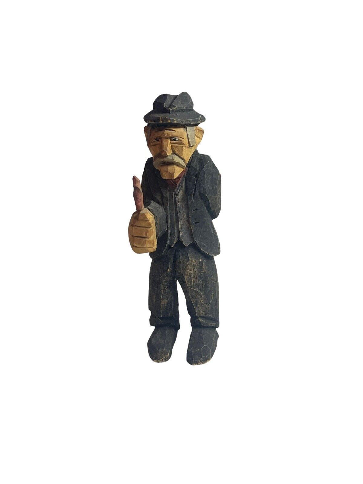 SIGNED. Vtg GUNNARSSON Swedish Carved -Hand Painted Wood Figure -Old Man #32