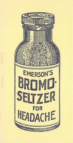 Emerson's Bromo Seltzer for Headache Bromoseltzer Small Advertising Botter