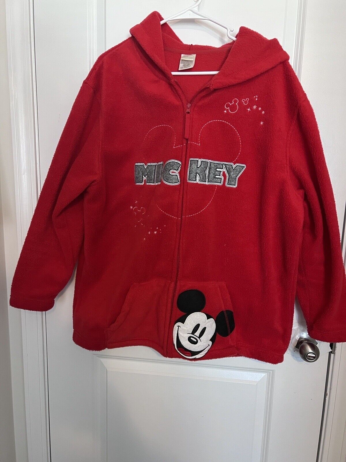 Disney  Mickey Mouse Jacket Womens Size 2X 18/20W Hooded Full Zip Red Fleece