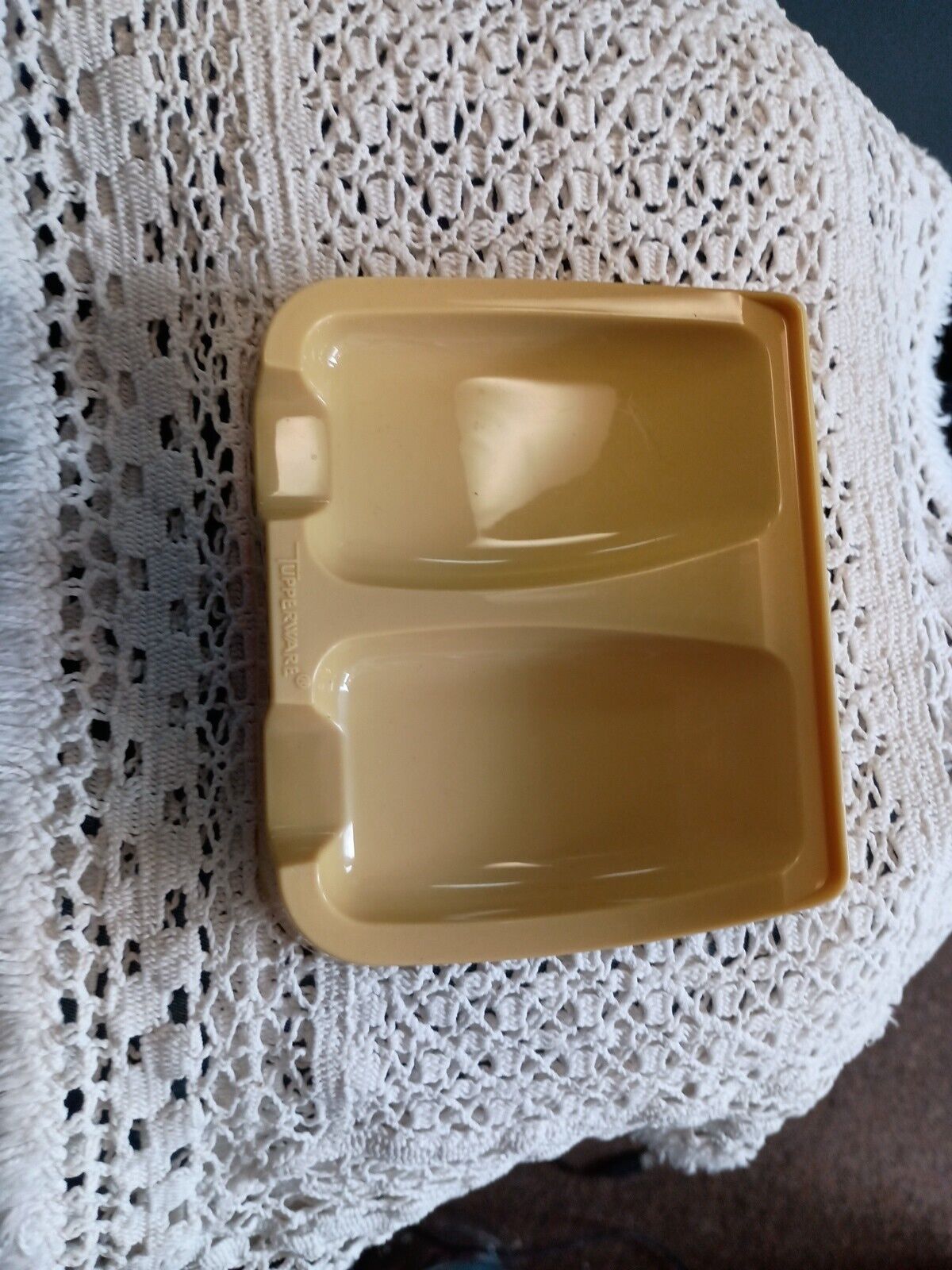 Vintage Tupperware Double Spoon Rest #1226-2 Yellow Gold 70’s