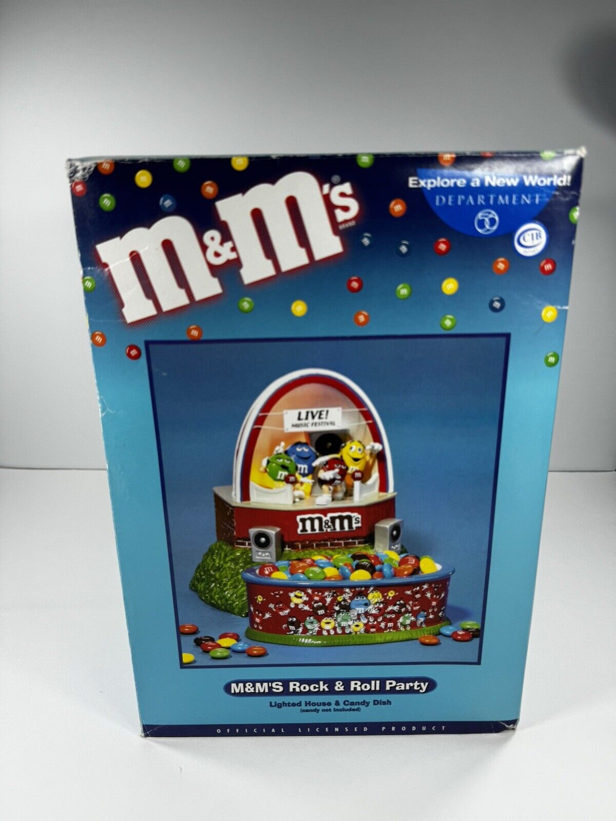 M&M\'s Rock & Roll Party Dept 56 Lighted Stage TESTED WORKING 2005 NEW in BOX