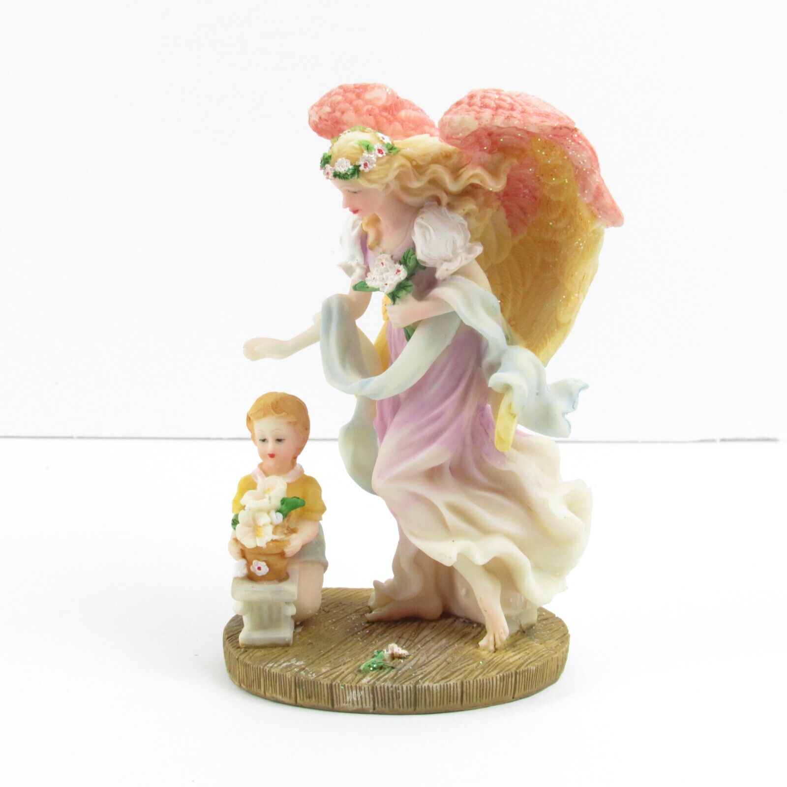Dolgencorp Treasures Angel & little boy Collectible Ceramic 6\