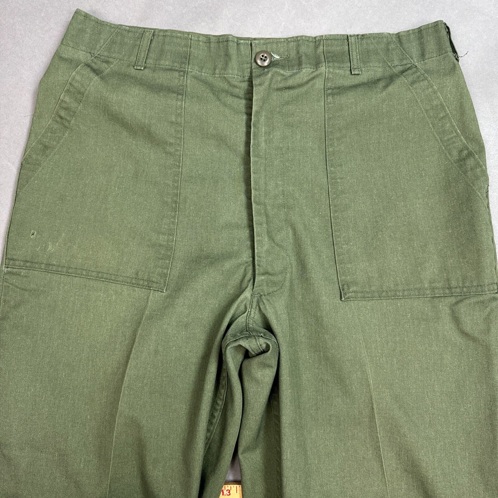 Vintage US Military Pants Mens 38x33 Green Trouser Utility OG 507 Inseam Altered