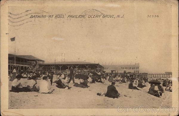 1915 Ocean Grove,NJ Bathing at Ross\' Pavilion Monmouth County New Jersey Vintage