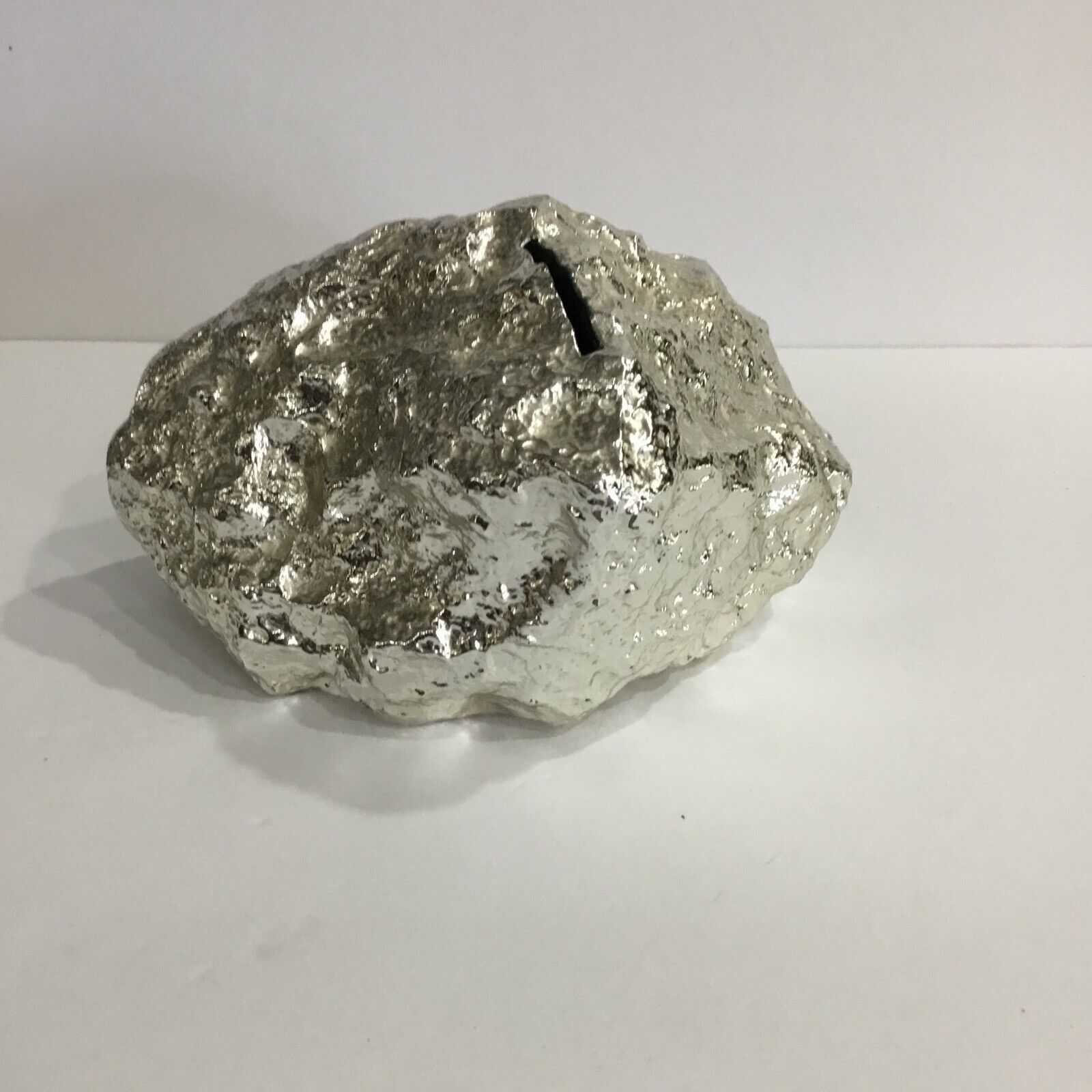 Vintage Silver Nugget Coin Bank A.N. Brooks 1970s  Cast Iron Saving Bank USA