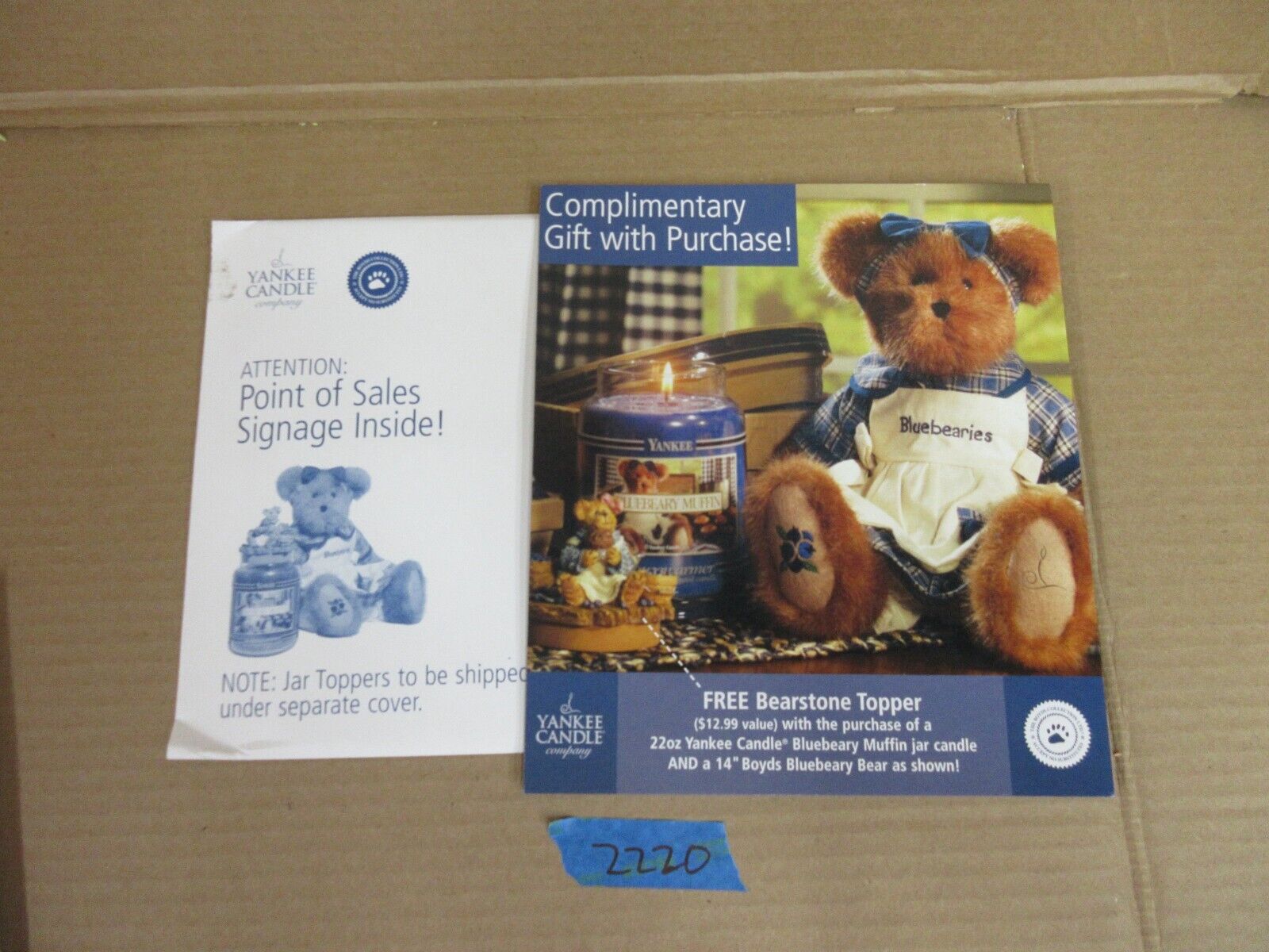 Boyds Bear Collection Blueberries Yankee Candle Advertisement Sign     Bx ZZ20