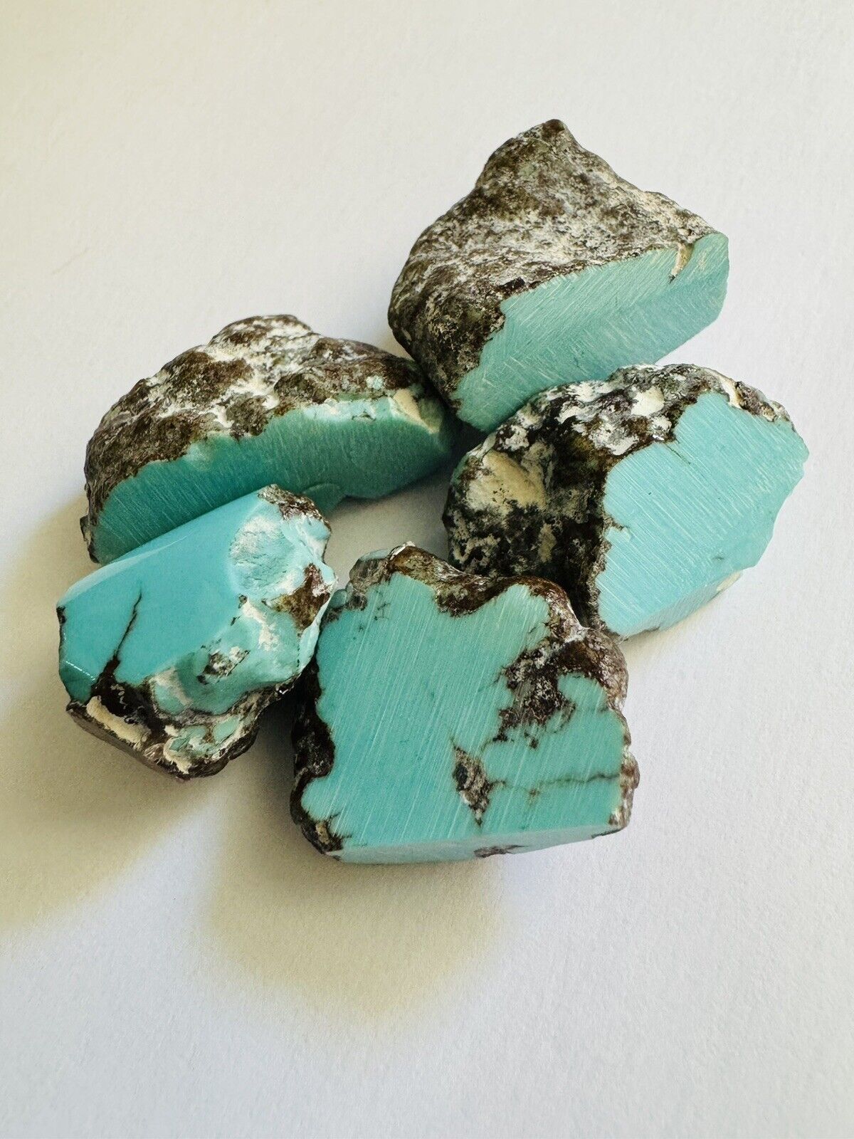 Egyptian Turquoise Nuggets - 21 grams. Matrix Free - Blue to Blue/Green
