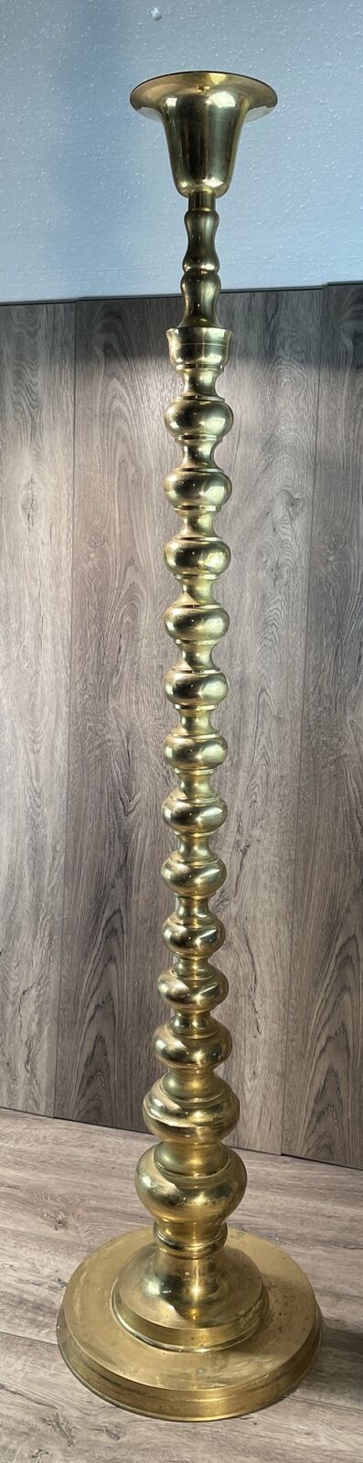 Giant Homco Japan Brass Candlestick Holder 52” Tall Vintage Candle Rare