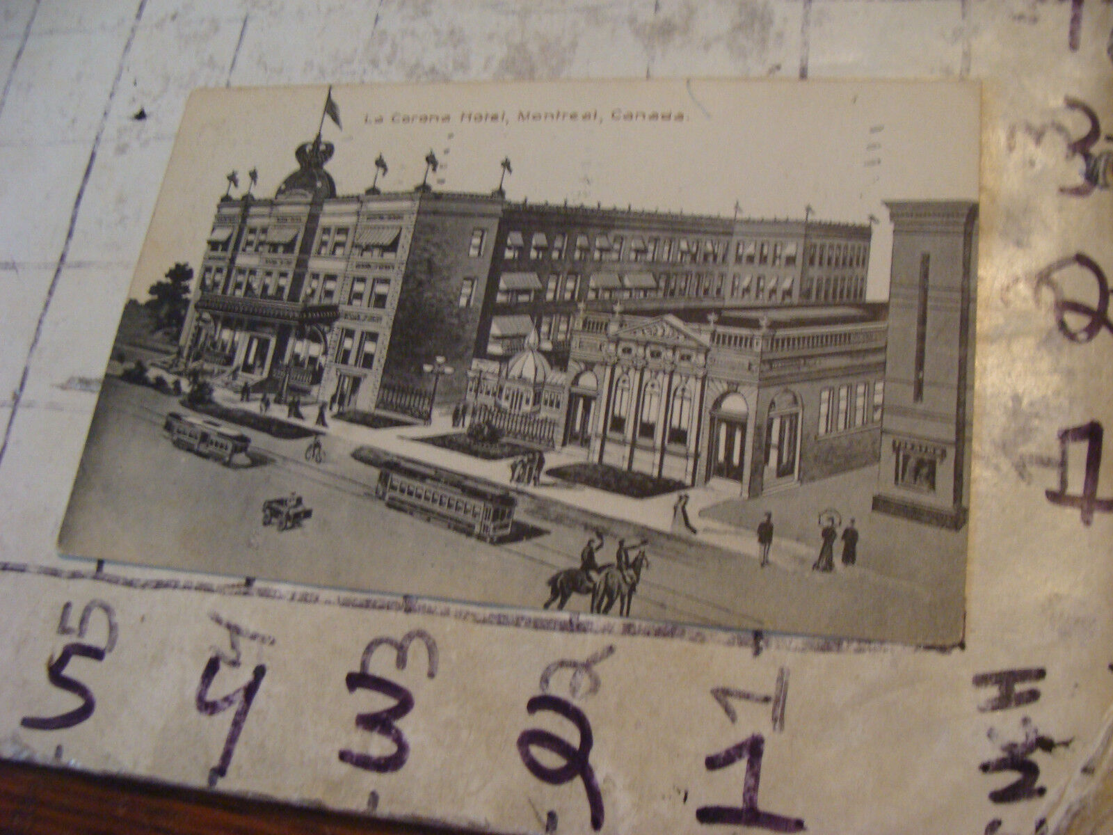 Orig Vint post card 1910 LA CORONA HOTEL MONTREAL, 
