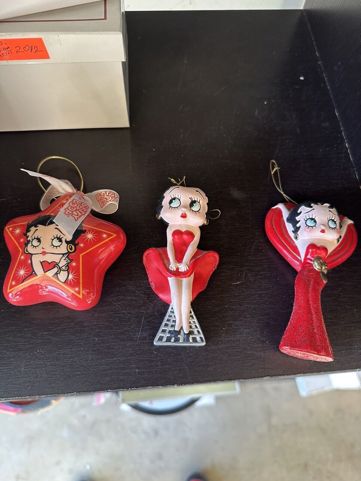 Lot Of 3 VINTAGE BETTY BOOP CHRISTMAS ORNAMENTS 