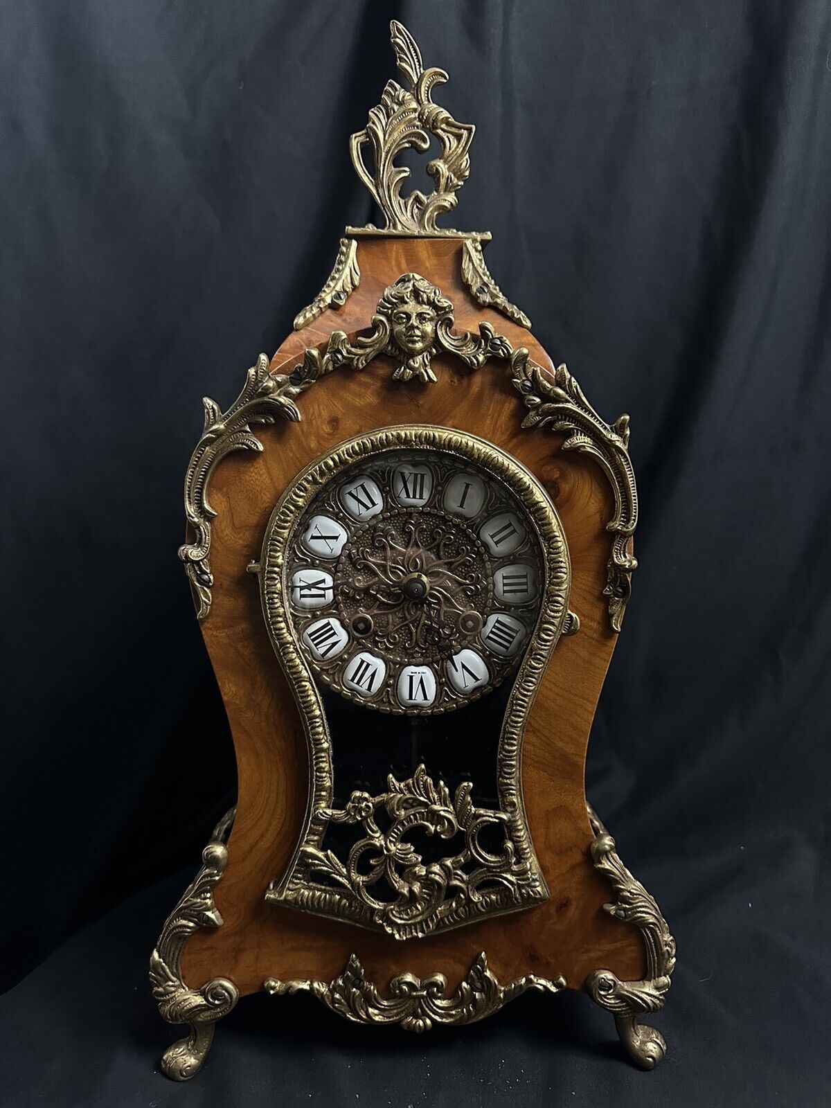 Vintage Hermle Boulle Mantle Clock - Italian Construction & German Movement