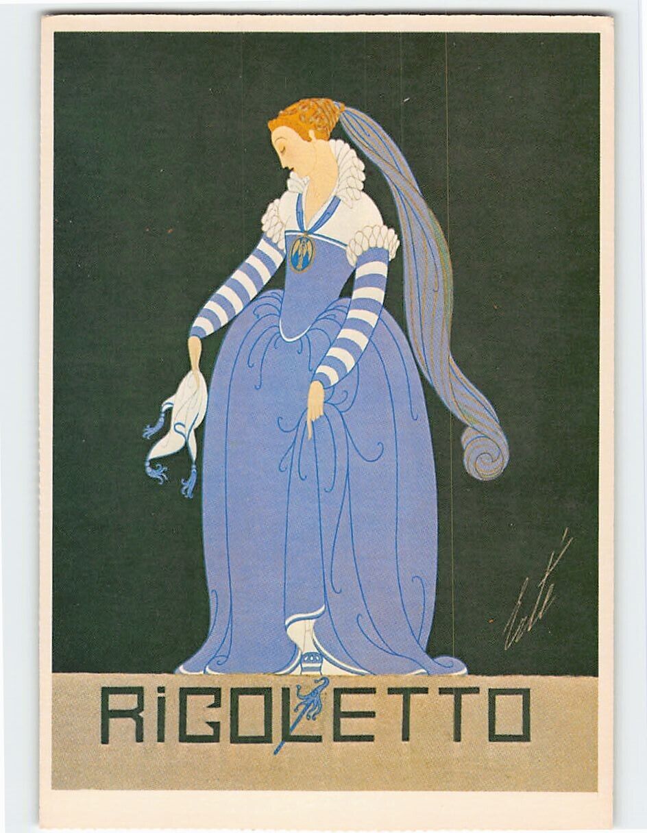 Postcard Costume Designed by Erte for Ganna Walska as Gilda \