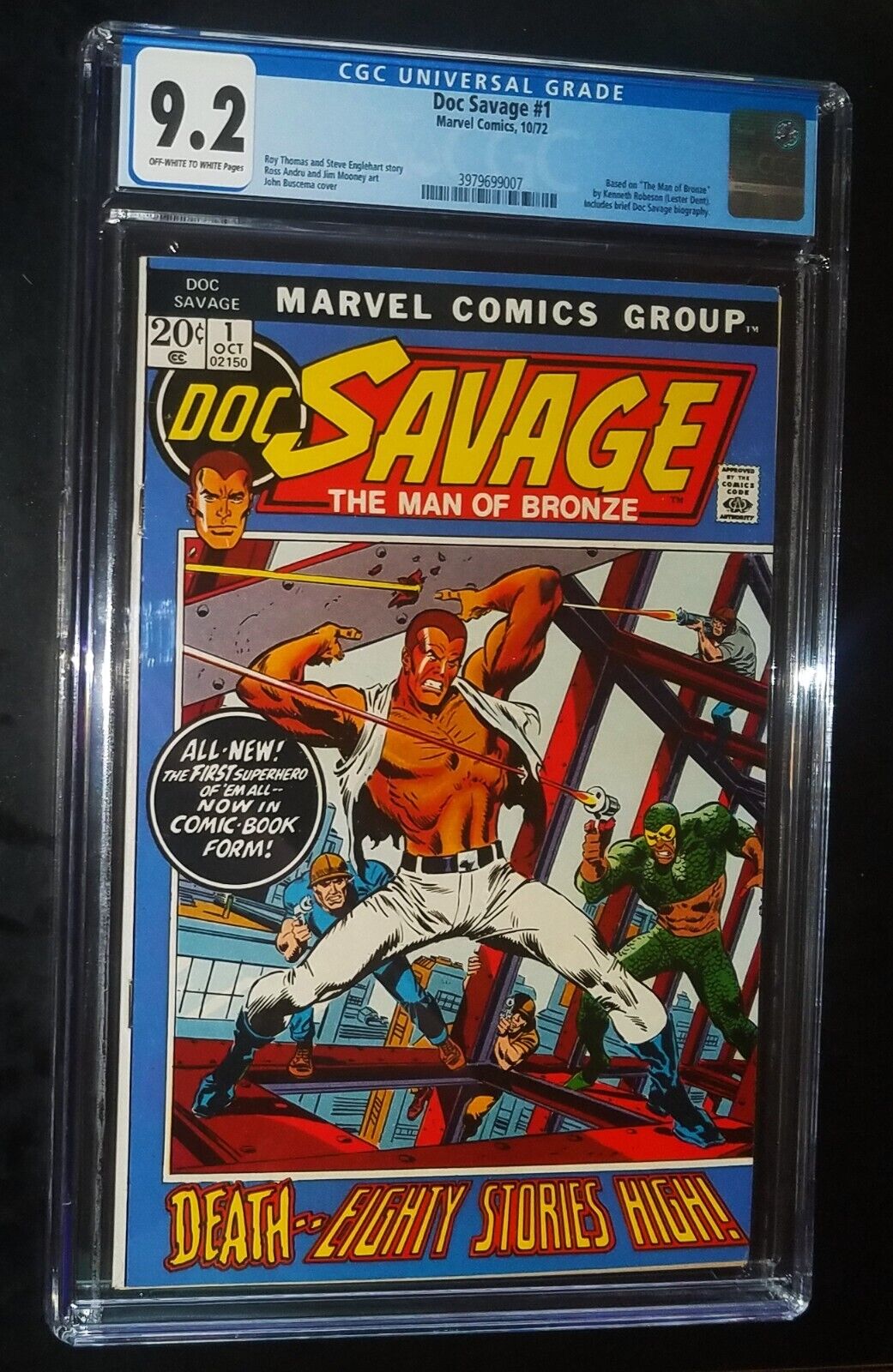 CGC DOC SAVAGE #1 1972 Marvel Comics 9.2 NEAR MINT-