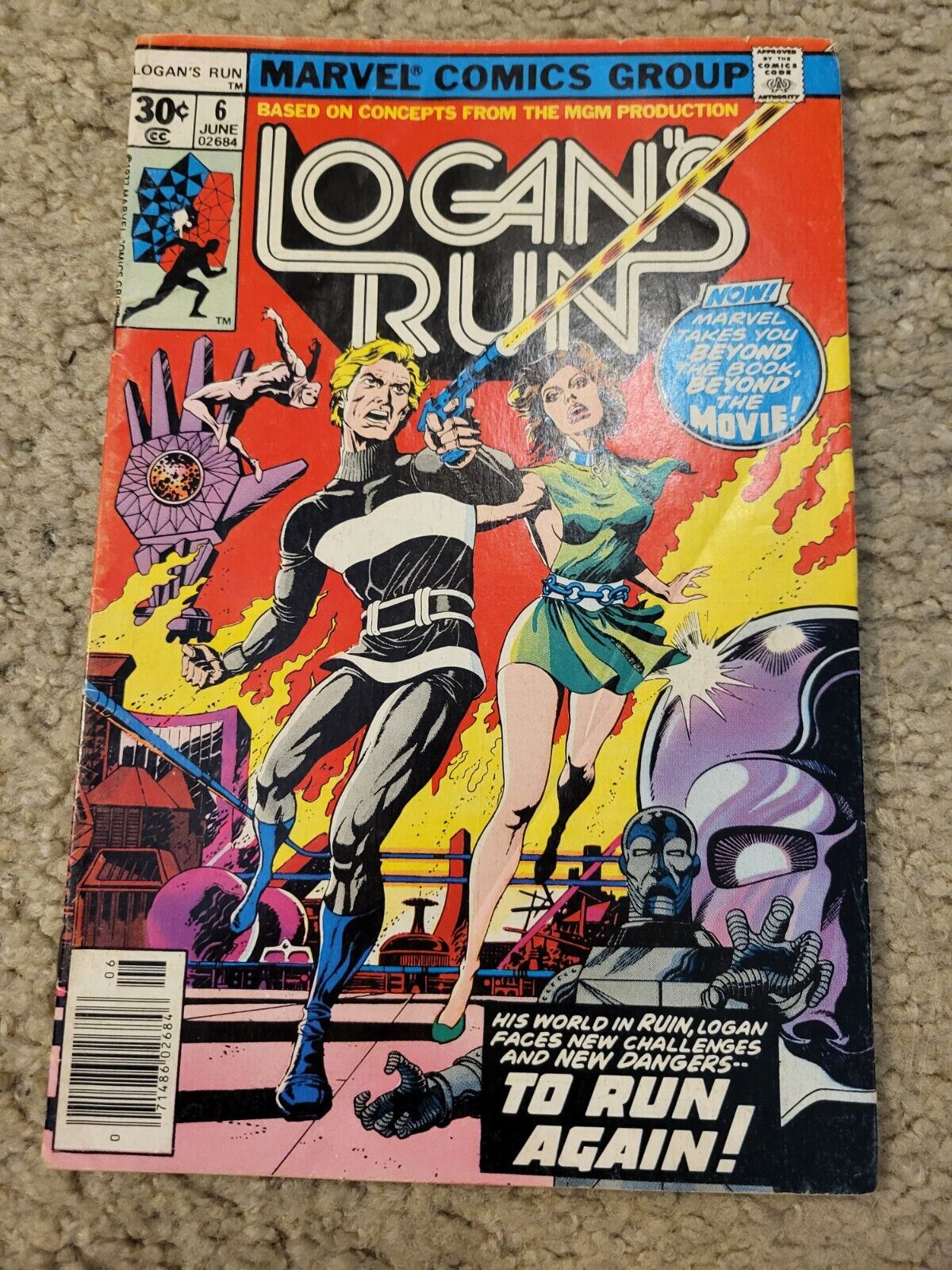 LOGAN’S RUN 6 Marvel Comics lot -  Thanos 1st Appearance -  1977
