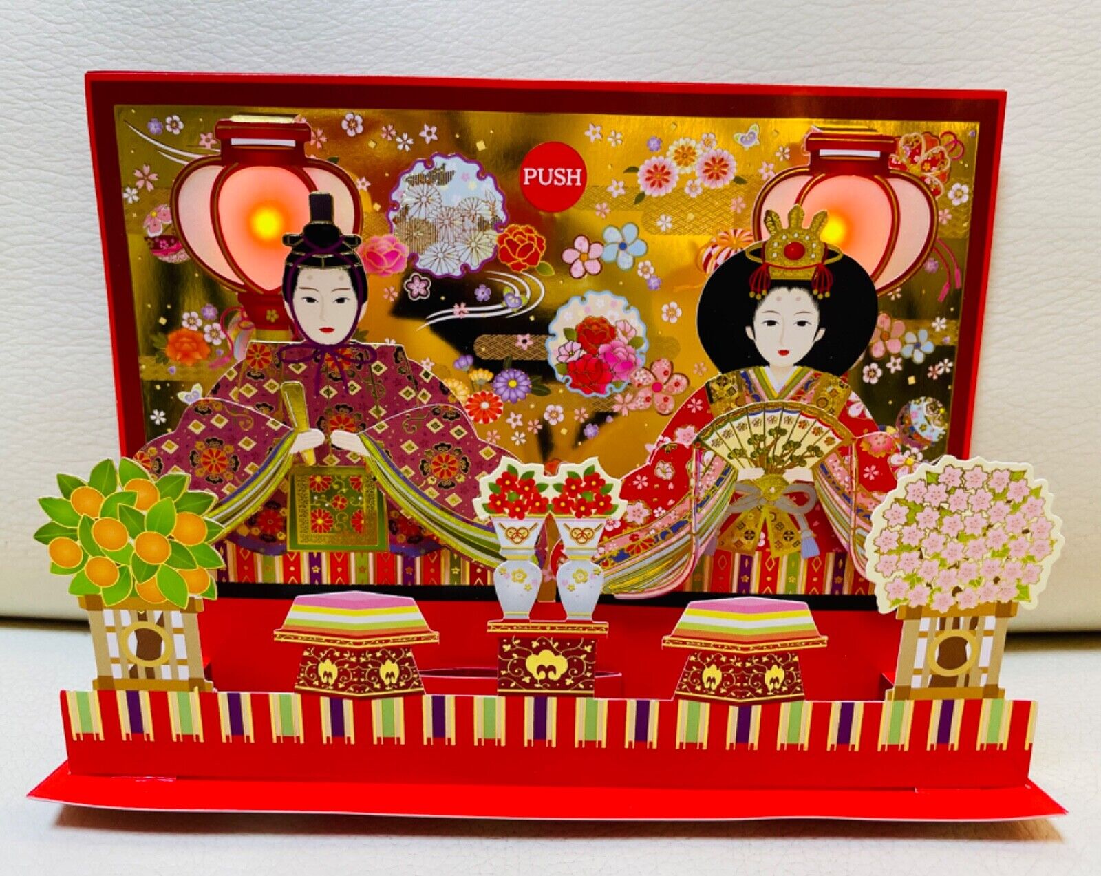 Hinamatsuri Greeting Card Japanese Culture with Light and Music from Japan ひな祭り