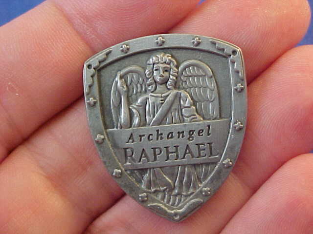 ARCHANGEL ST RAPHAEL Pocket Token Healing SHIELD By Angel Star Saint Medal