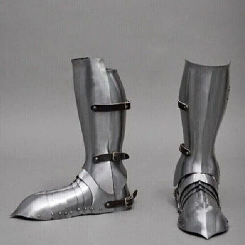 Medieval Greaves With Shoes Armor 18Ga Steel Cosplay Armor