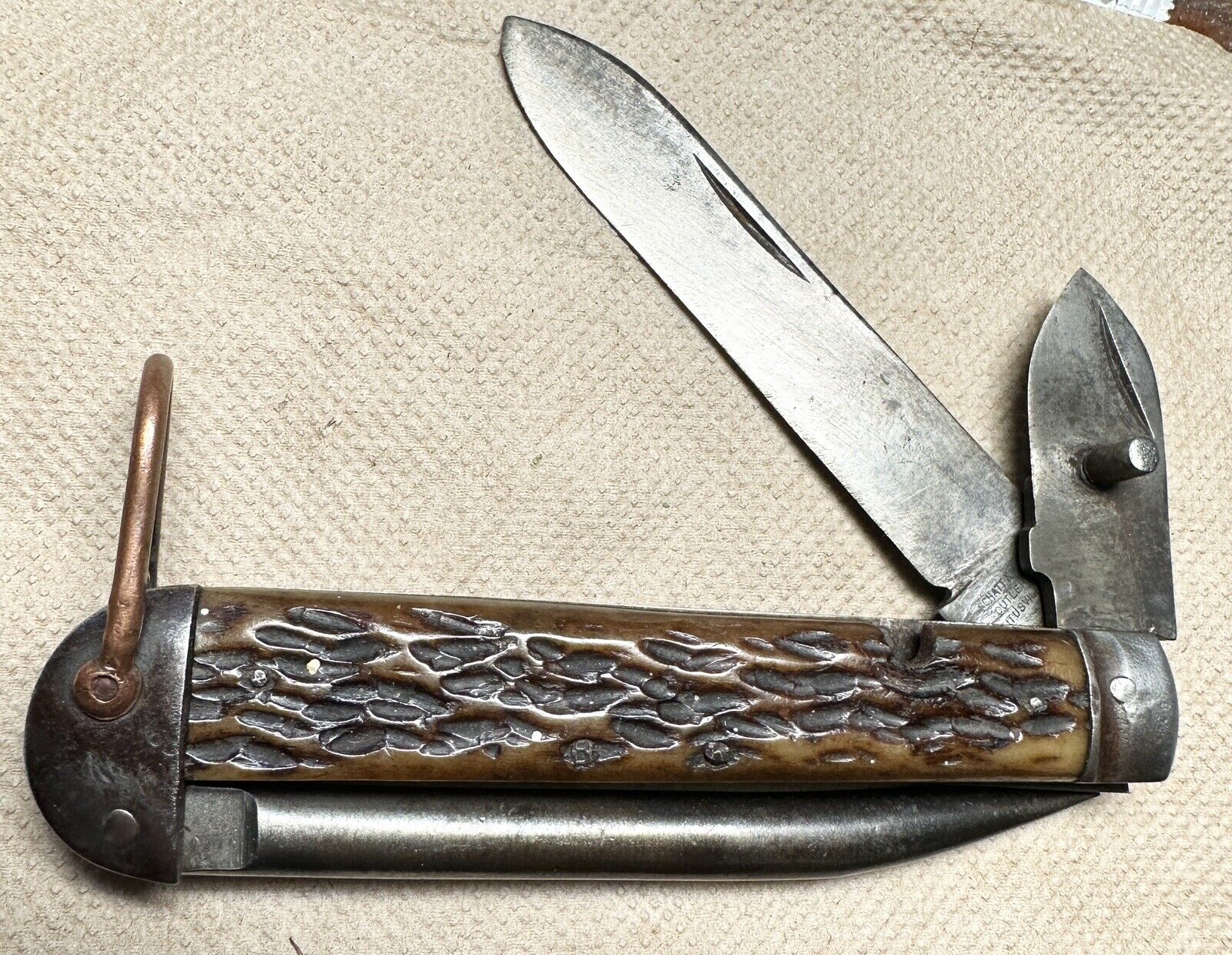 Schatt Morgan Sailor Mariner Knife Bone Bovine 1800’s Old Vintage