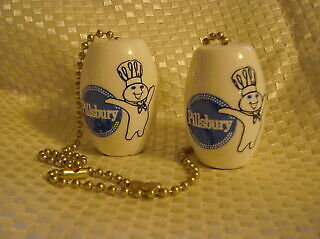 A Great Pair Of Charming Pillsbury Doughboy Ceiling Light/ Fan Pulls