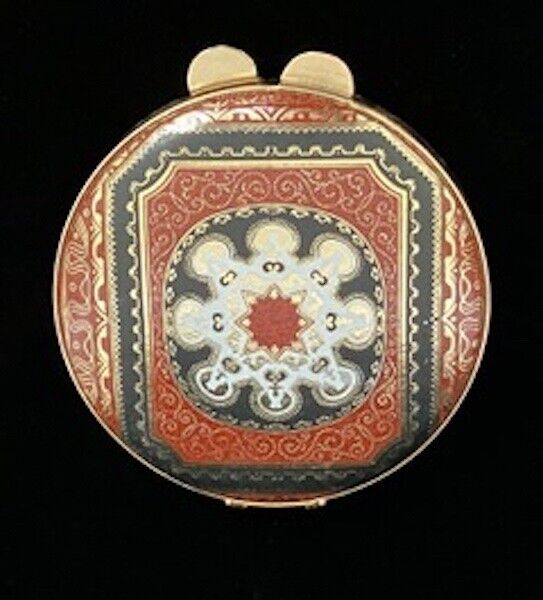 New Exotic Gold, Red & Black Faux Leather Persian Design Compact