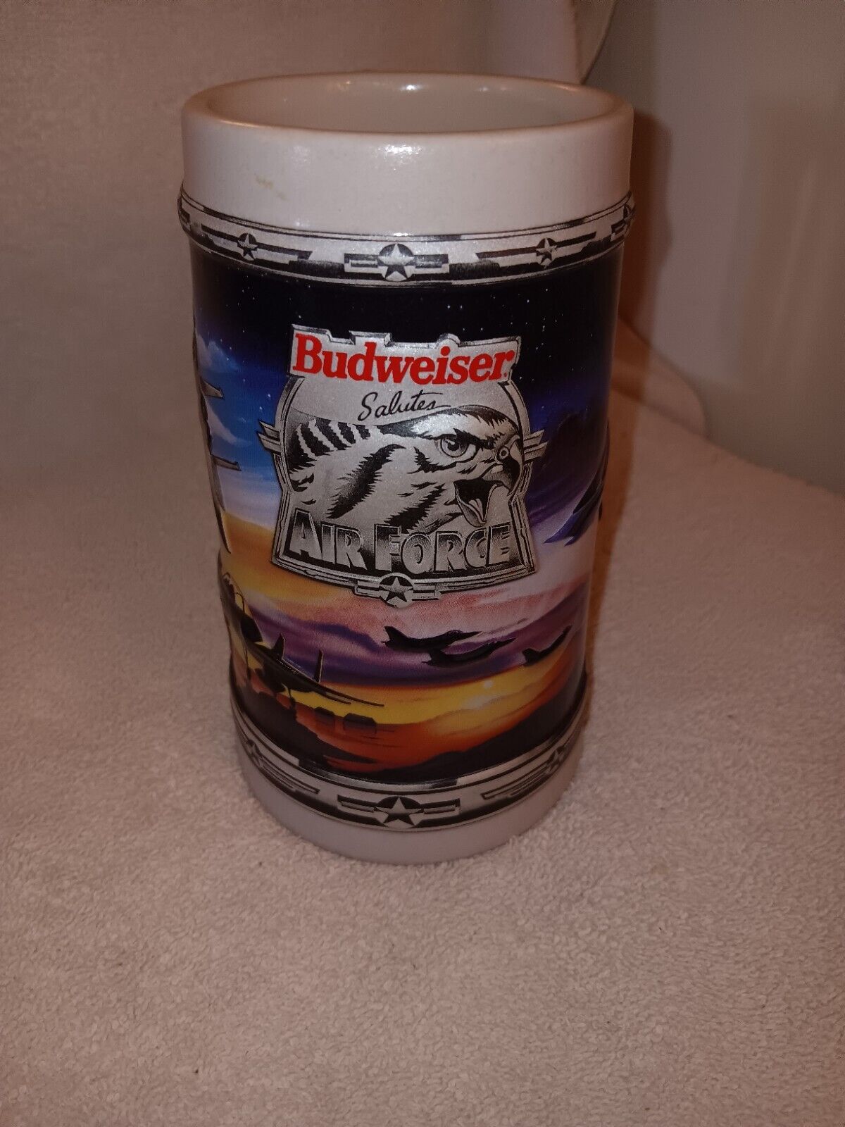 1993 Budweiser Military Series Salutes Air Force Beer Stein Mug