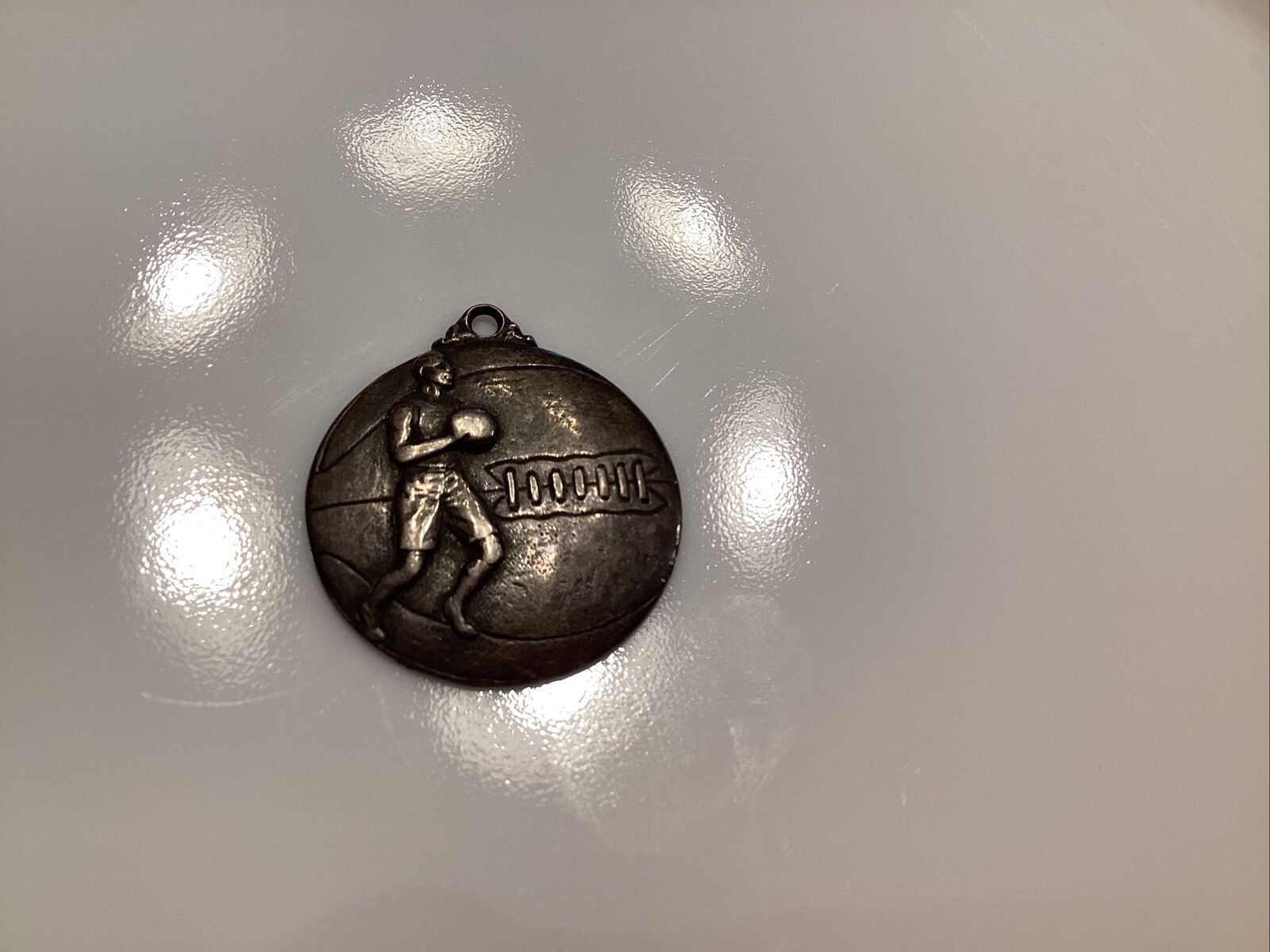 West Hoboken Recreation Commission Sterling Basketball Charm circa 1925