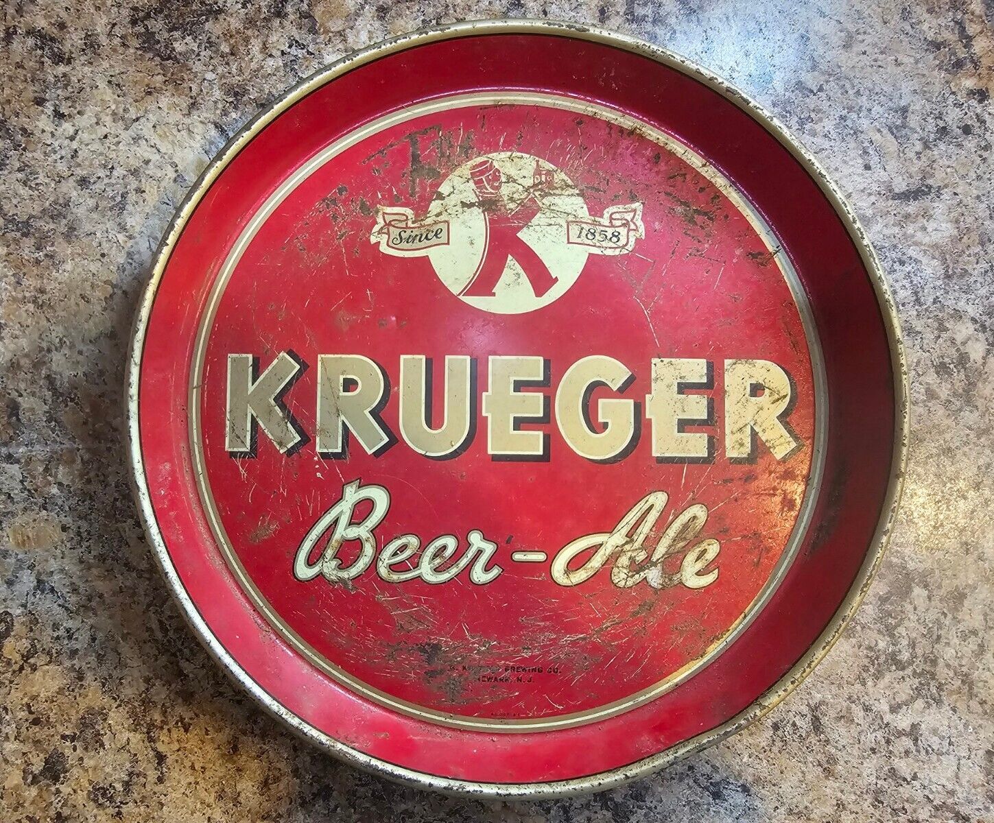 VINTAGE KRUEGER AND SCHAEFER BEER-ALE ADVERTISING SERVING TRAY
