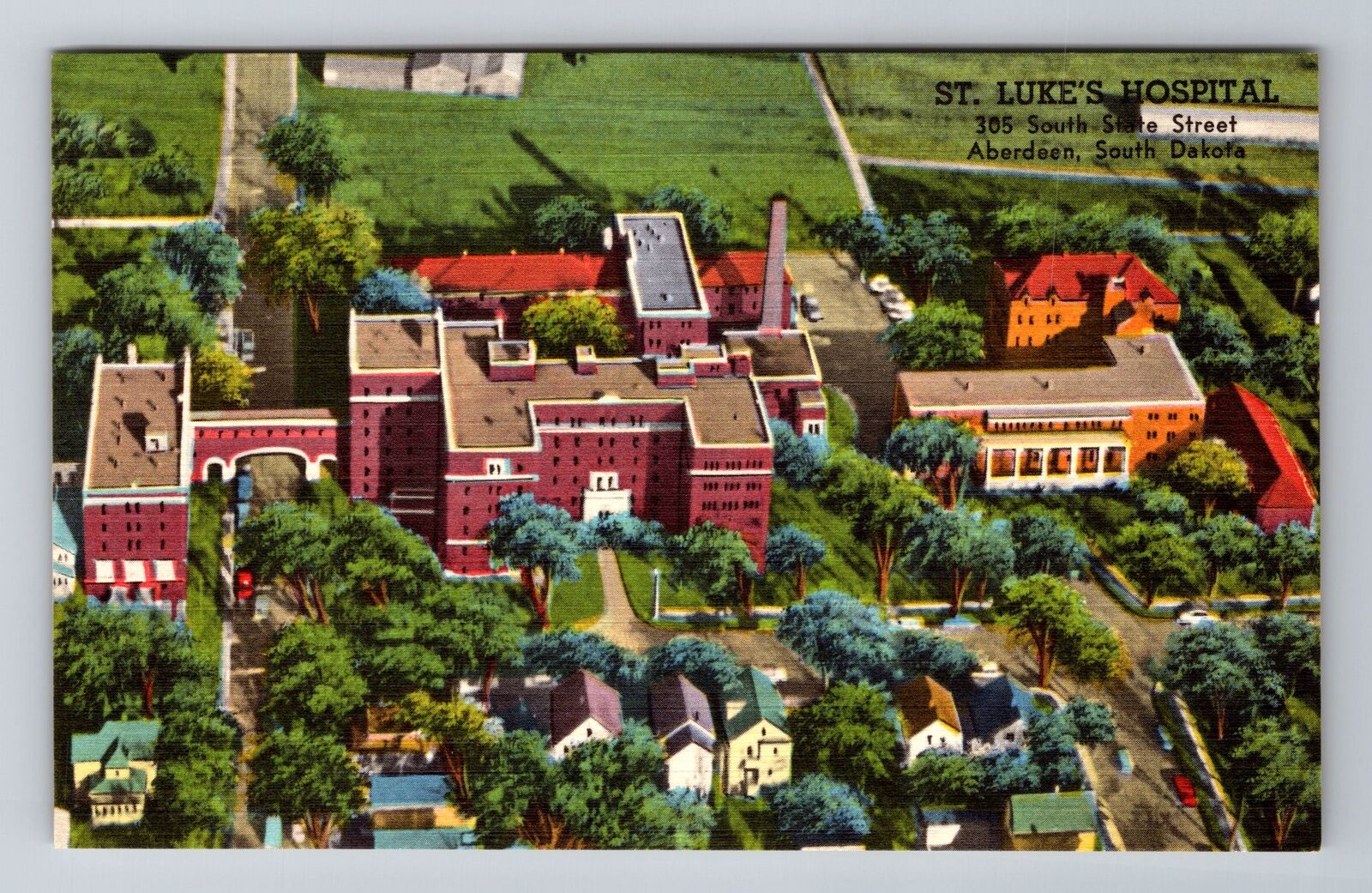 Aberdeen SD-South Dakota, St. Lukes Hospital & Medical Annex, Vintage Postcard