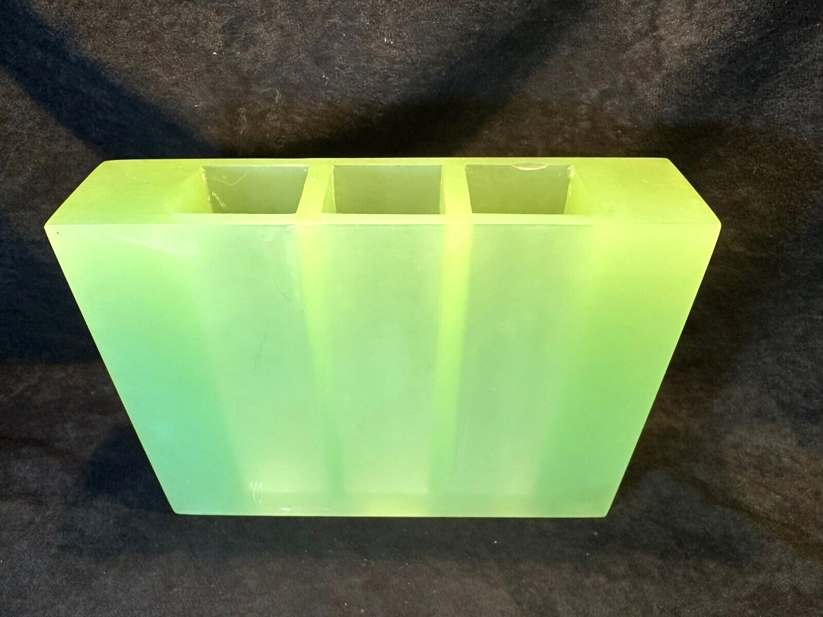 Wingard Light Frosted Green Solid Resin Block Multi Vase