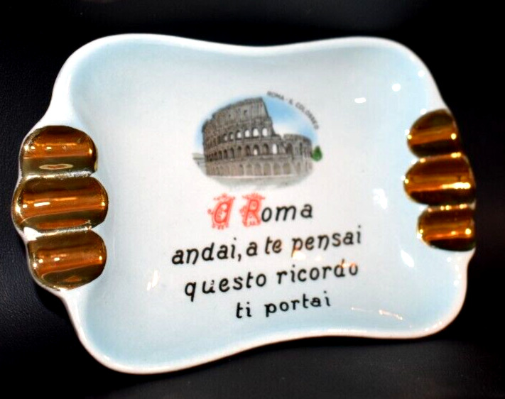 Vintage Roma Porcelain Italian Ashtrays Ceramic Italy  \