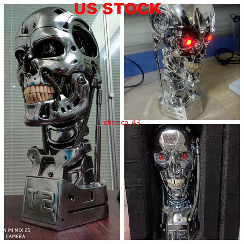 US STOCK Terminator T800 1/1 Bust Statue T2 Head Sculpture Resin Model Collect