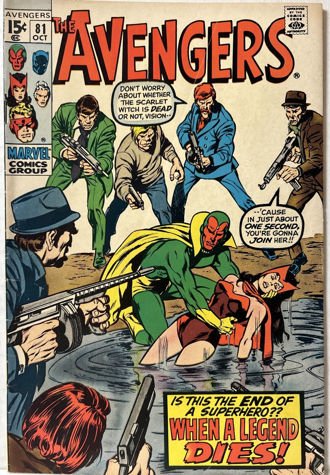 The Avengers #81 (1970) Red Wolf appearance. John Buscema art VG-