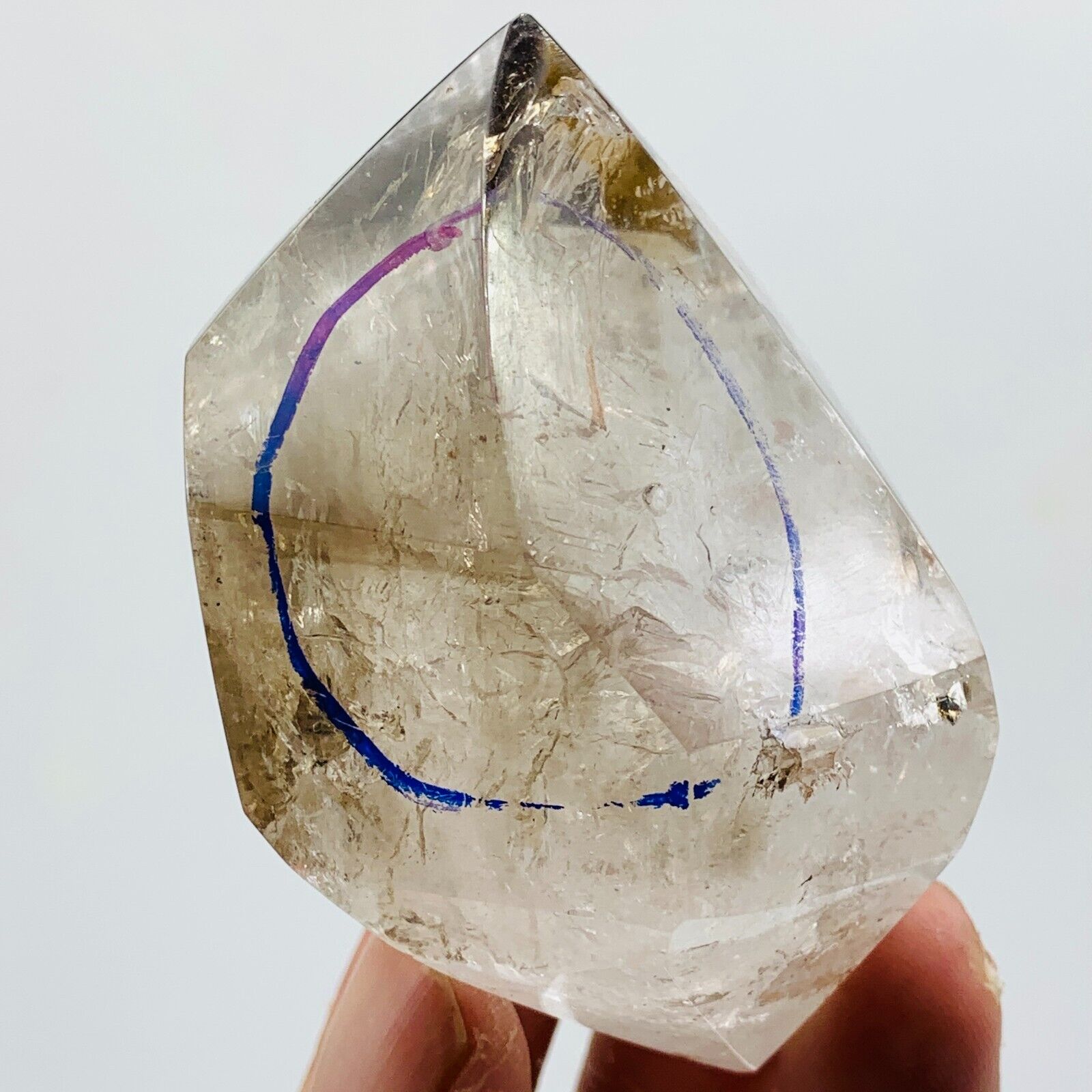 Natural Enhydro Crystal Herkimer Diamond & Three Moving water droplets 193G