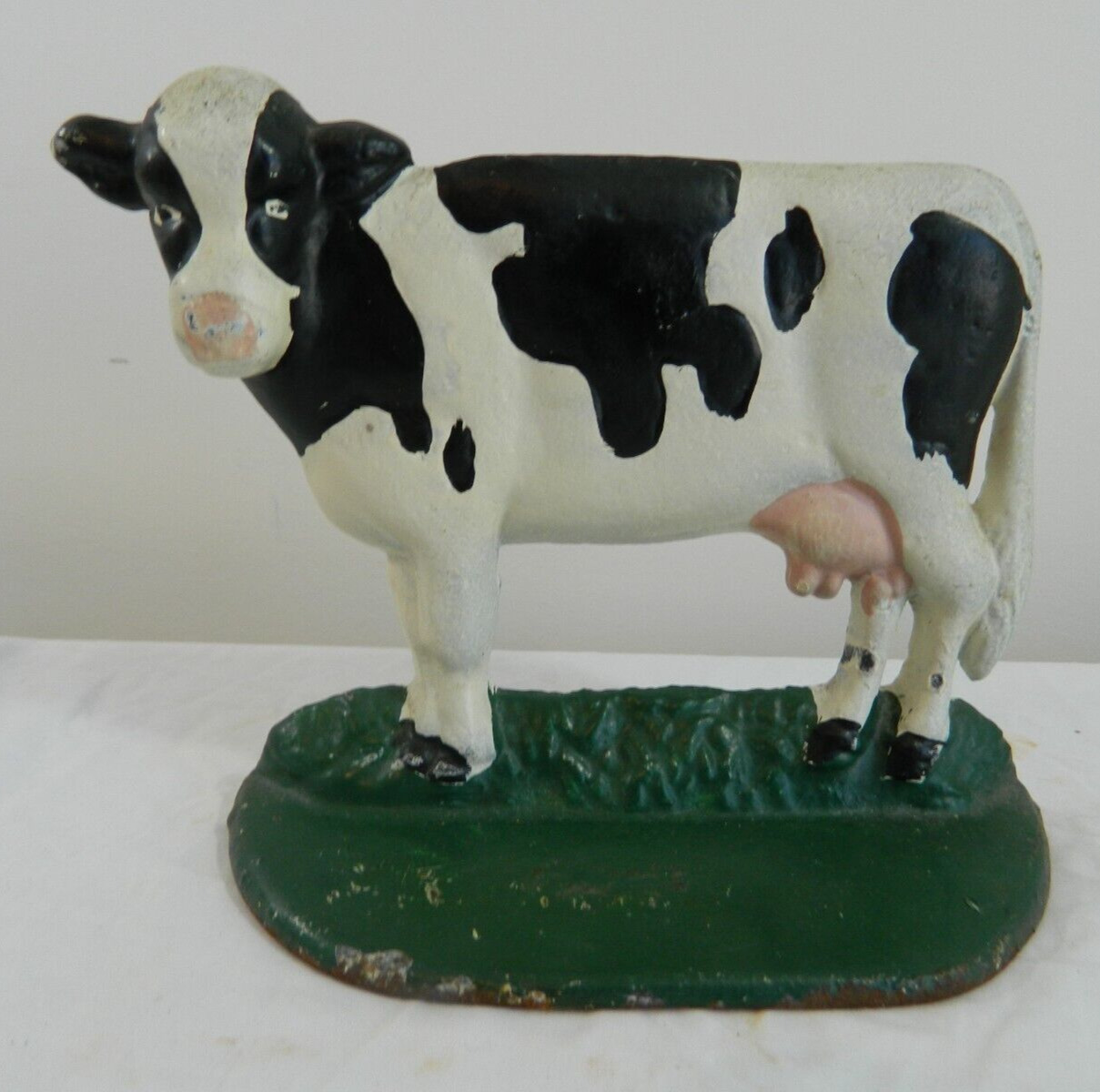 Cast Iron Dairy Farm Cow Doorstop Bookend Barn Farm Animal Pasture Vintage Art