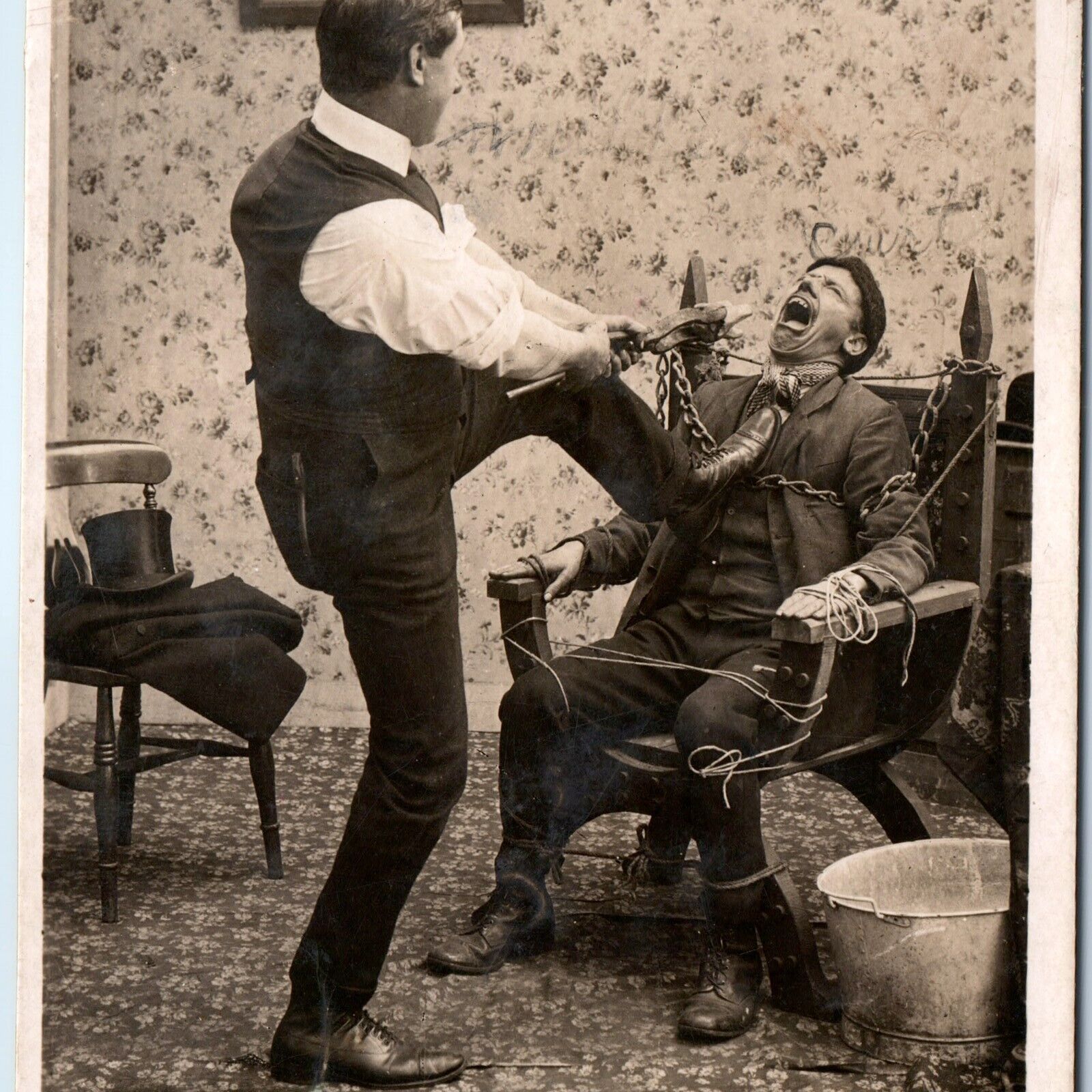 1907 Insane Dentist RPPC 