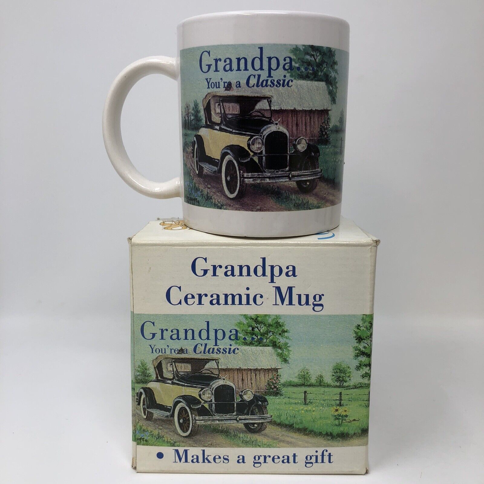 Grandpa You're A Classic Coffee Mug Gift Classic Car Design Vintage 1998 NOS