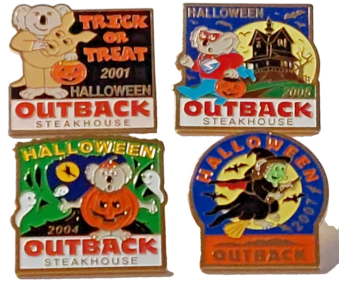 Outback Steakhouse Restaurant Halloween Lapel Pins Lot of 4