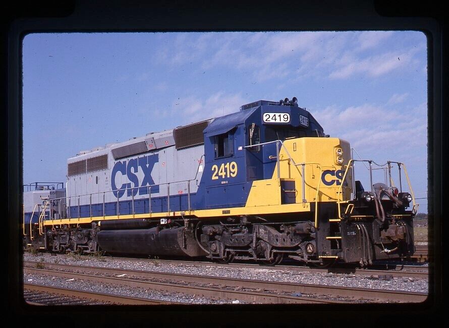Original Railroad Slide CSX CSXT 2419 SD40-2 at Hamlet, NC