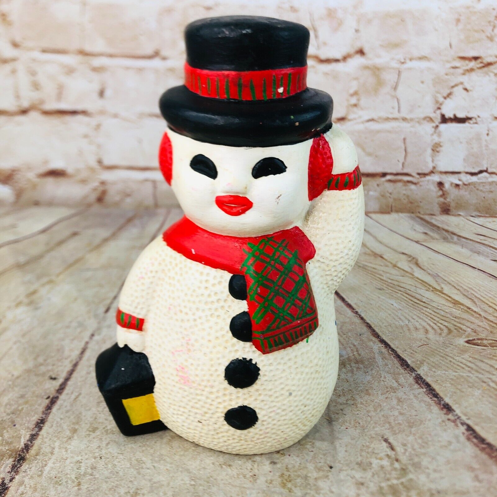 vtg ceramic christmas snowman hand made Christmas Decoration 7\