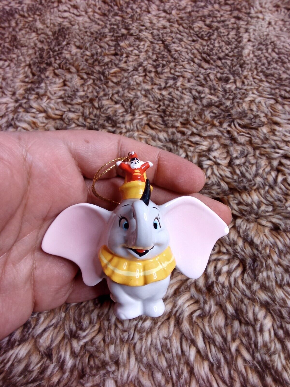 Schmid Walt Disney Co. Disney Dumbo Porcelain Christmas Ornament  