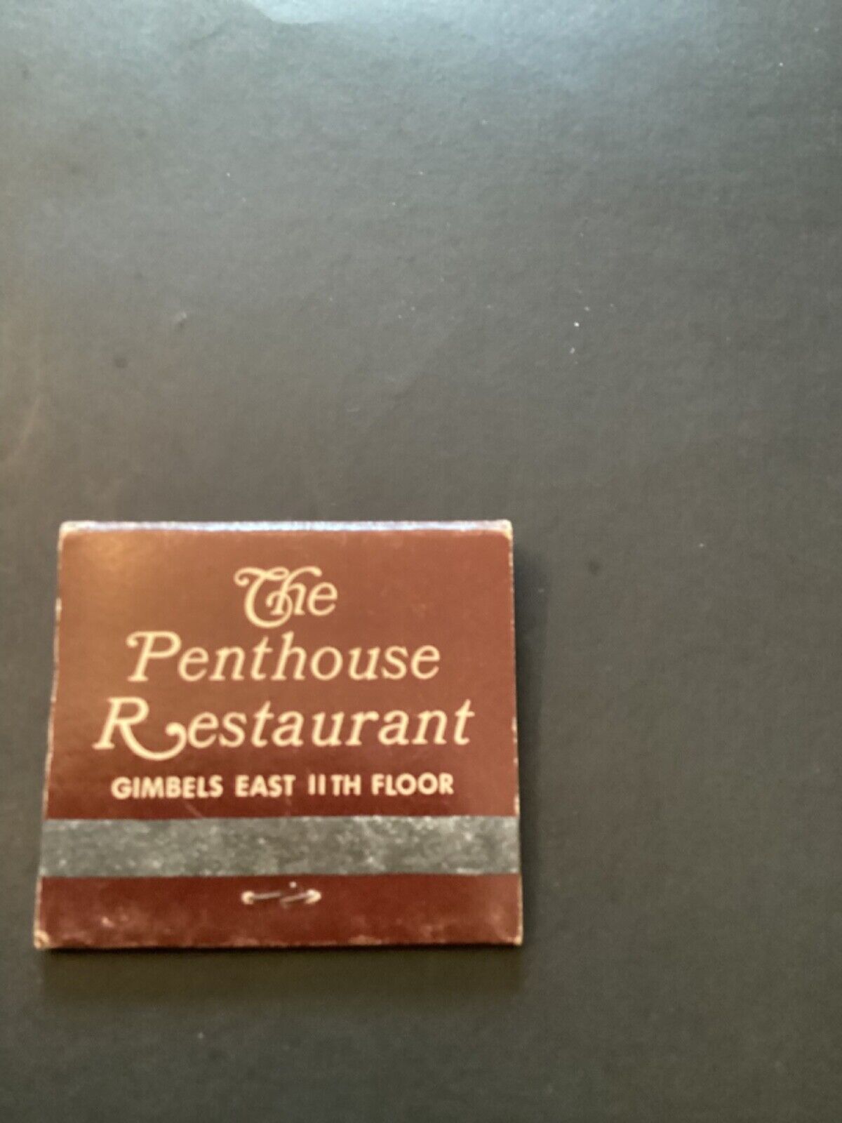 Vintage The Penthouse Restaurant Gimbels East Matchbox New York NYC Advertising
