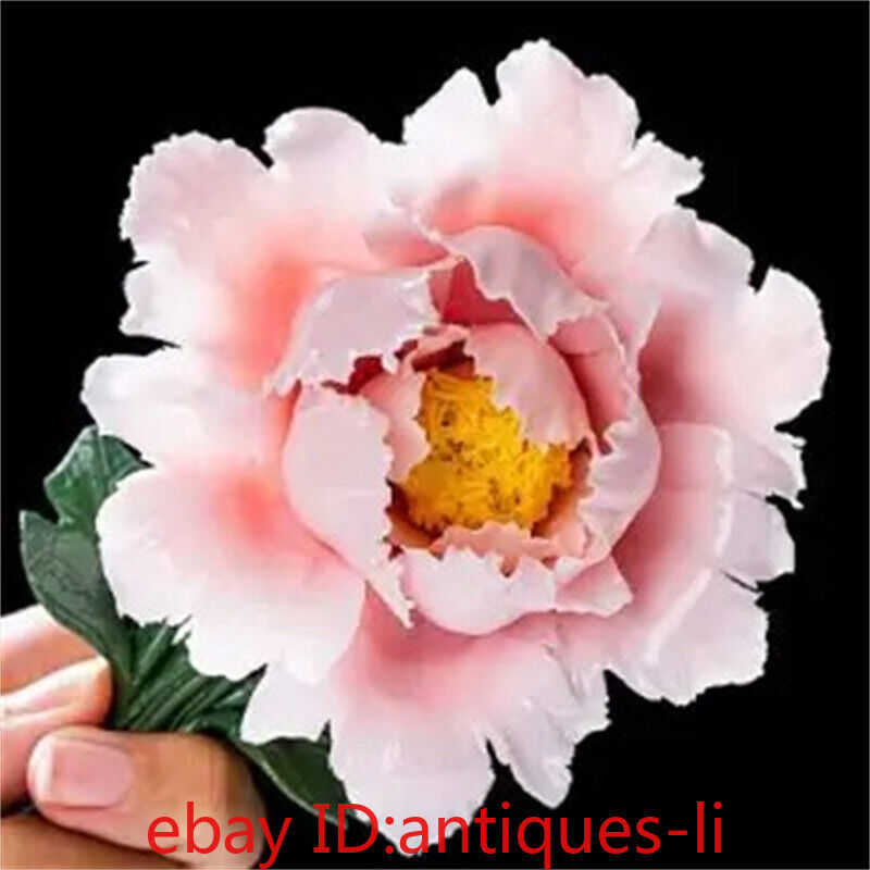 Chinese Porcelain Beautiful Peony Flower Fragrant Ceramic Statue Home Decoration