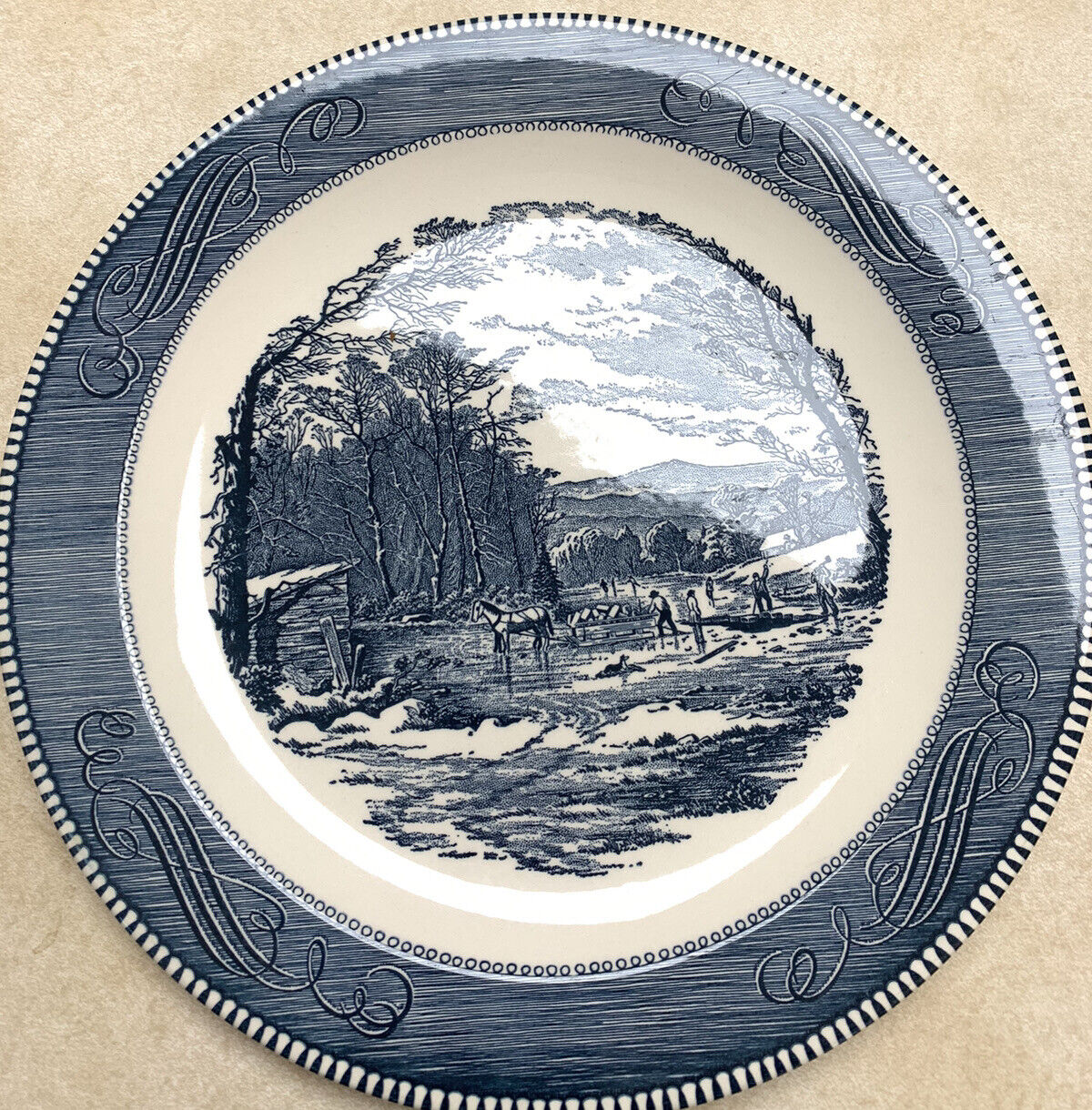 Currier And Ives 12 Inch Plate Harvesting Ice.             40