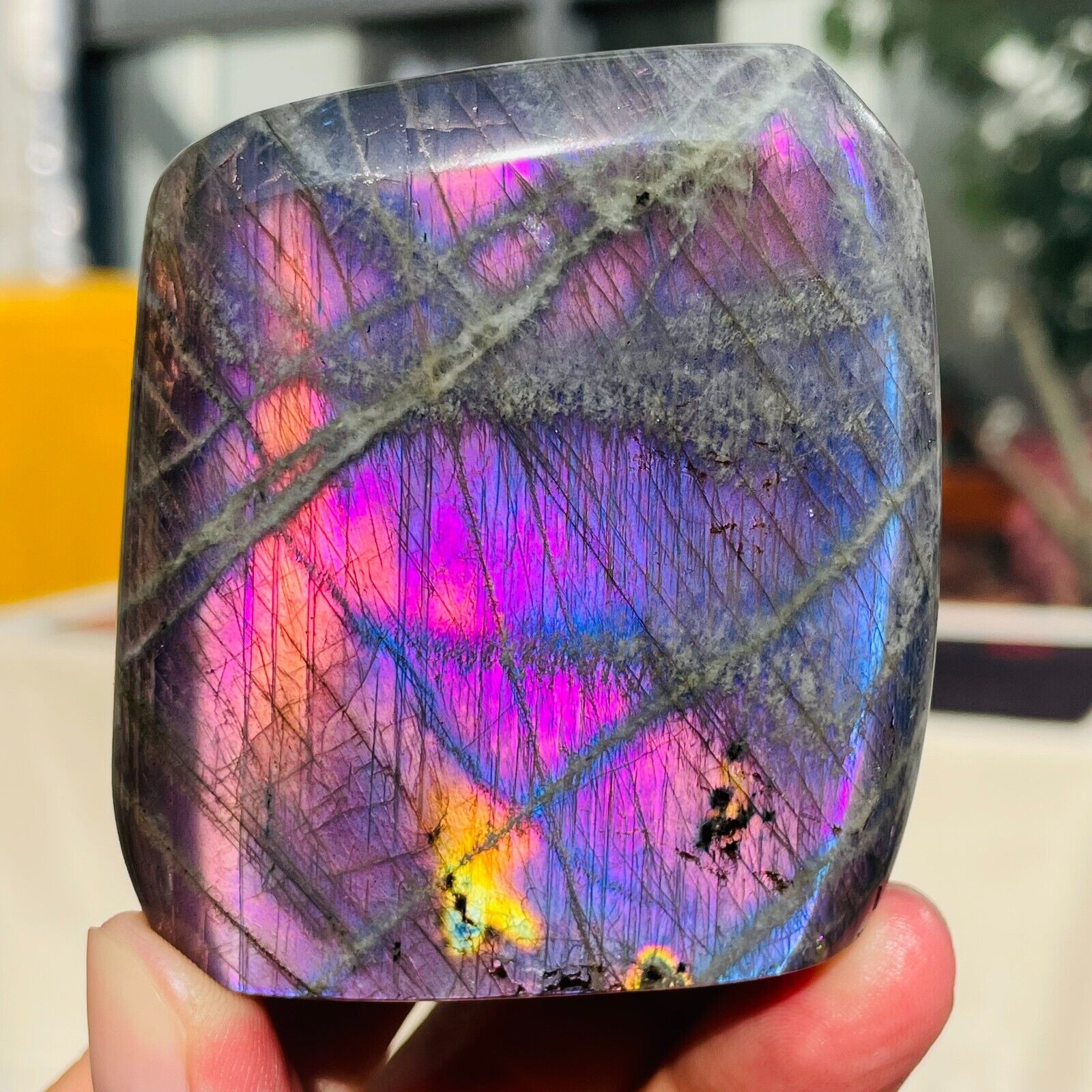 288g Rare Amazing Natural Purple Labradorite Quartz Crystal Specimen Healing