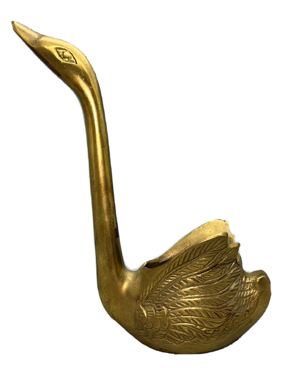 Vintage Solid Brass Swan Figurine