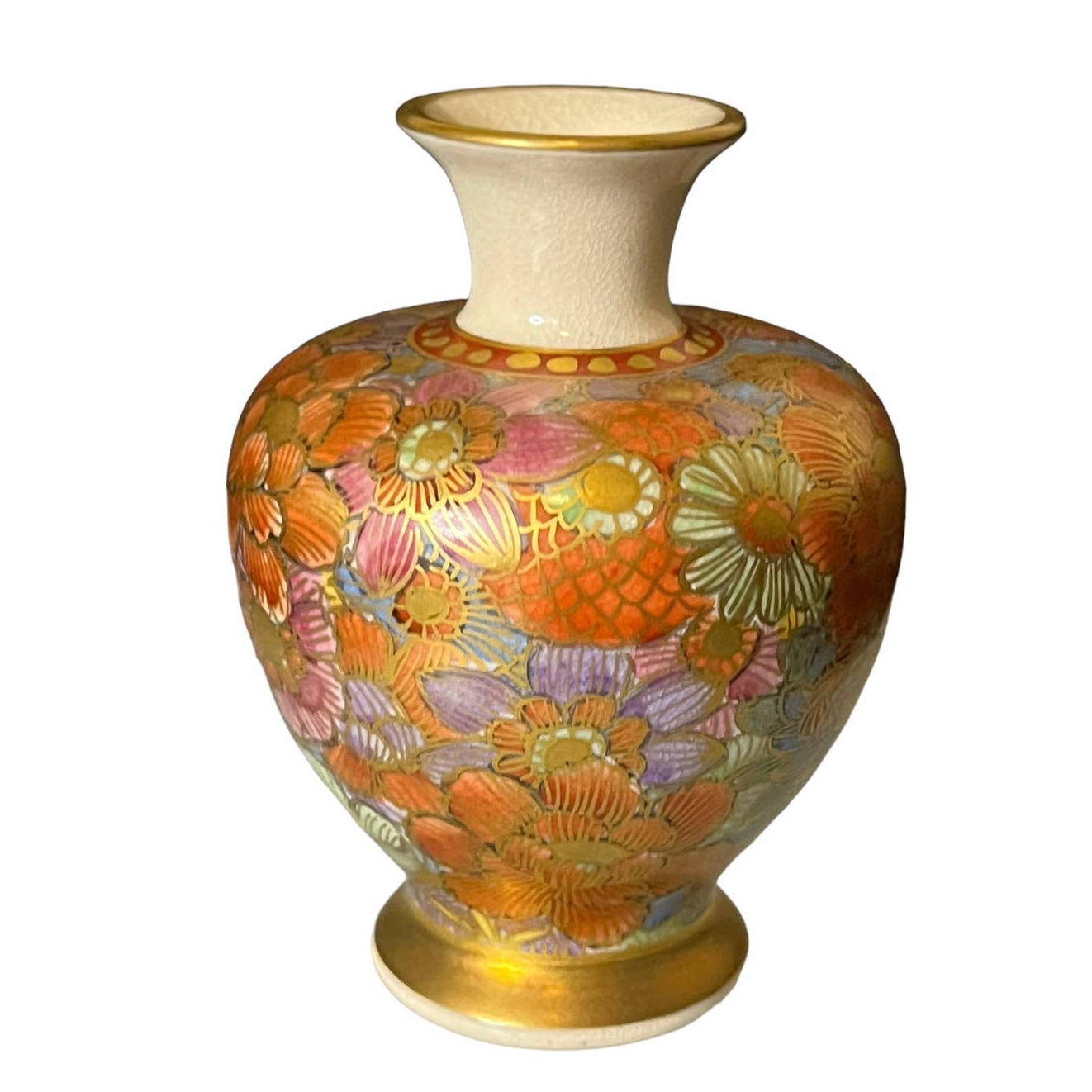 Small 20th Century Japanese Signed Millefleur Satsuma Vase