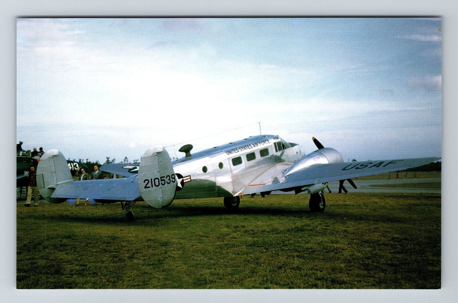 Twin Beech AT-11, Airplane, Transportation, Vintage Postcard